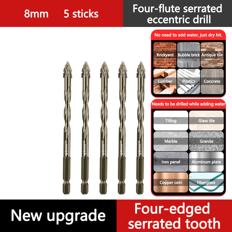 🔥Vente à chaud - 49 % de réduction🔥Kit de Forets Excentriques Dentelés à 4 Cannelures Haute Résistance-16