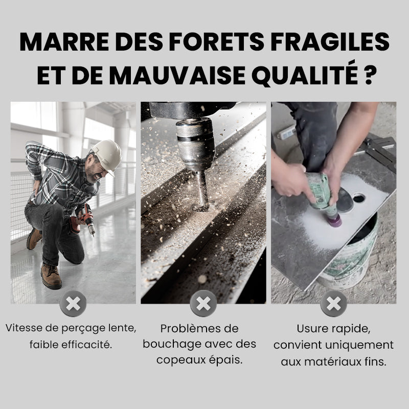 🔥Vente à chaud - 49 % de réduction🔥Kit de Forets Excentriques Dentelés à 4 Cannelures Haute Résistance-1