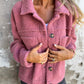 Veste Courte et Chaude avec Col à Revers pour Femmes-10