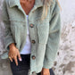 Veste Courte et Chaude avec Col à Revers pour Femmes-9