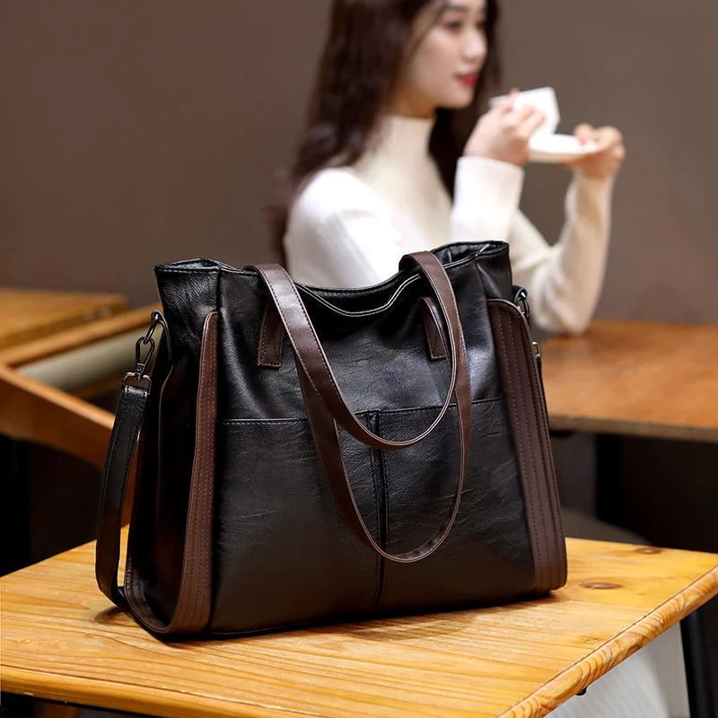 Large Capacity Waterproof Soft Leather Bag-3