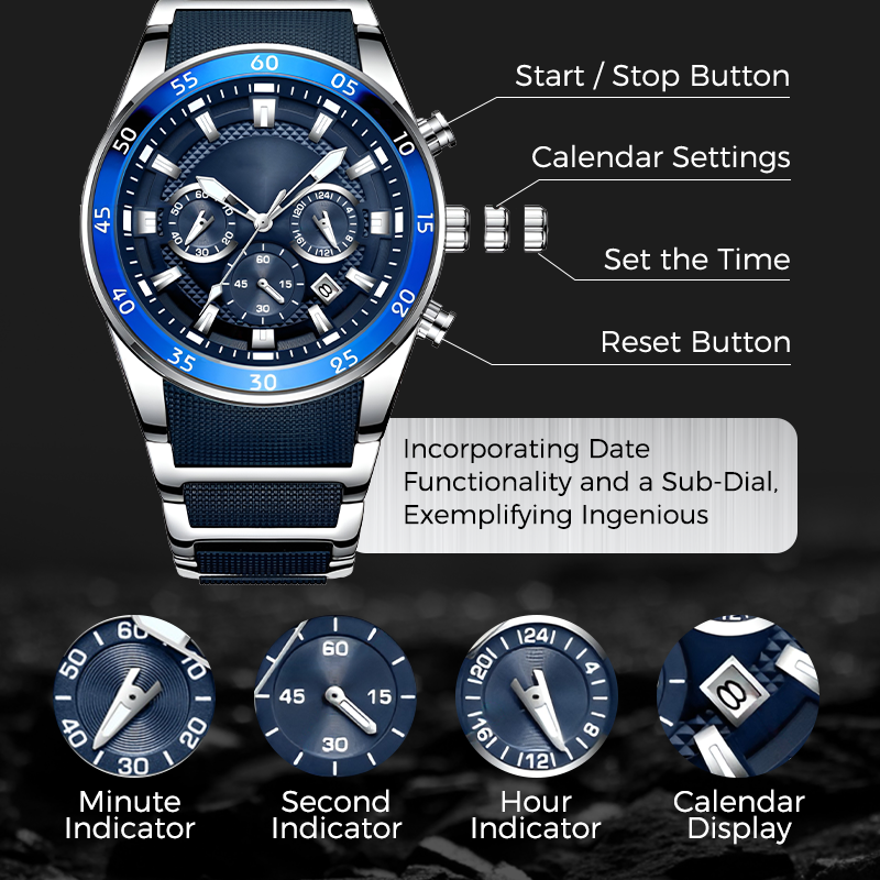 🔥Men's Waterproof Multifunctional Quartz Watch-3