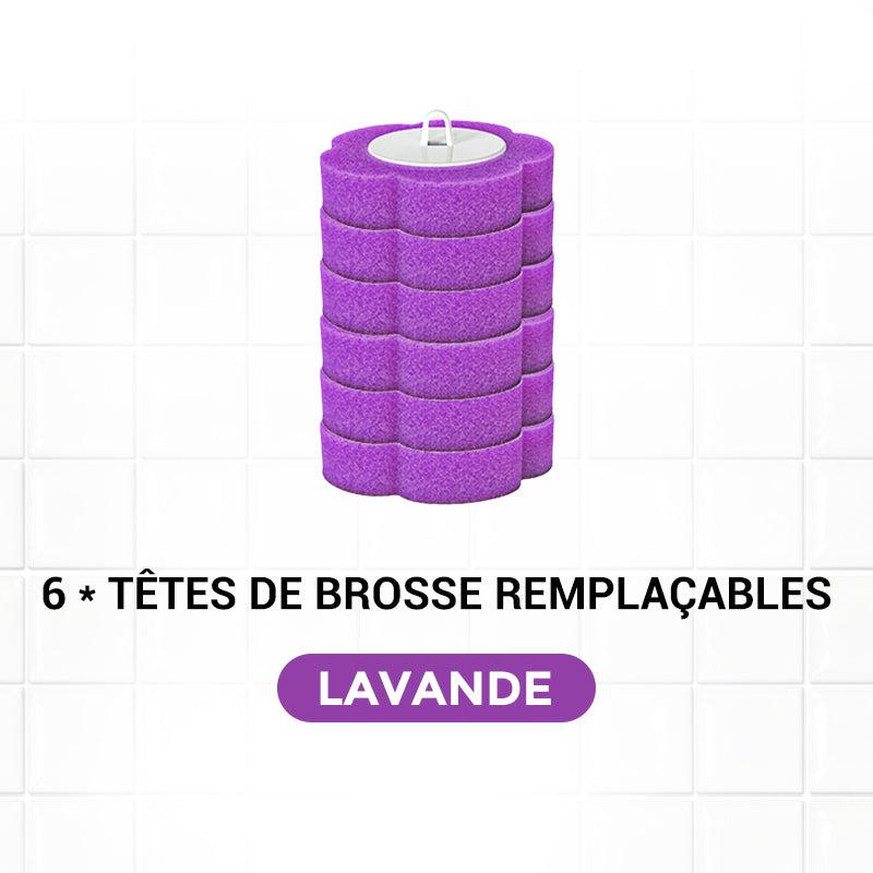 Ensemble de Brosse à Toilettes avec Têtes de Remplacement Jetables-21