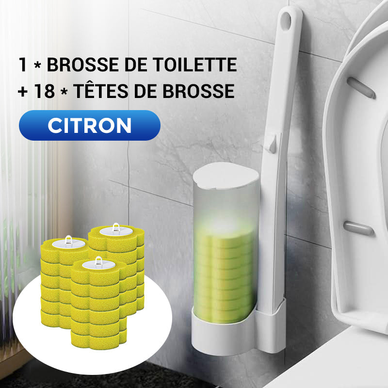 Ensemble de Brosse à Toilettes avec Têtes de Remplacement Jetables-16