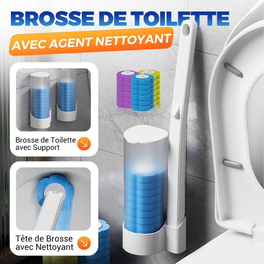 Ensemble de Brosse à Toilettes avec Têtes de Remplacement Jetables