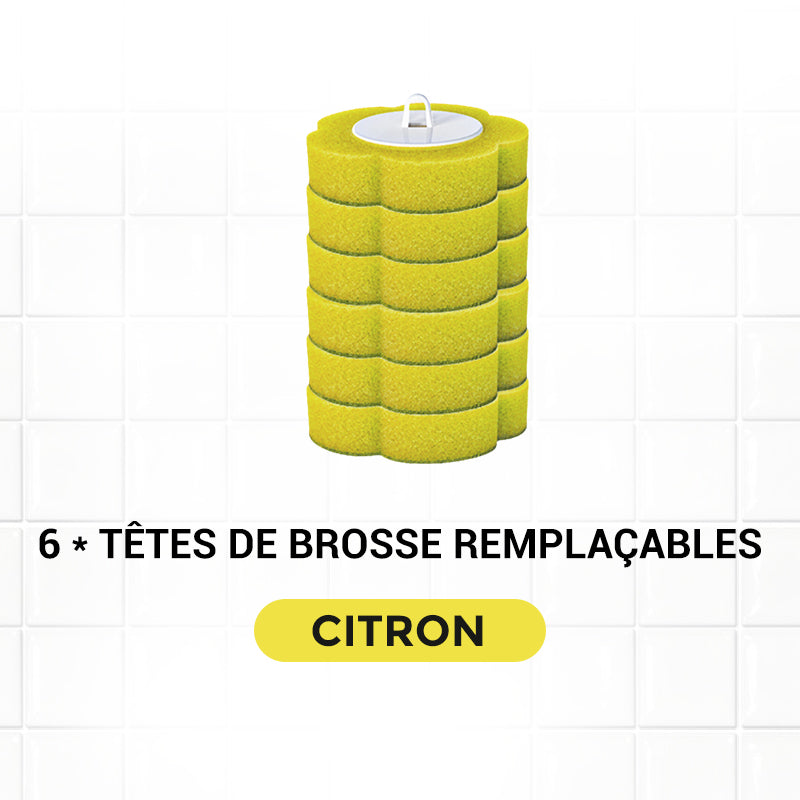 Ensemble de Brosse à Toilettes avec Têtes de Remplacement Jetables-13