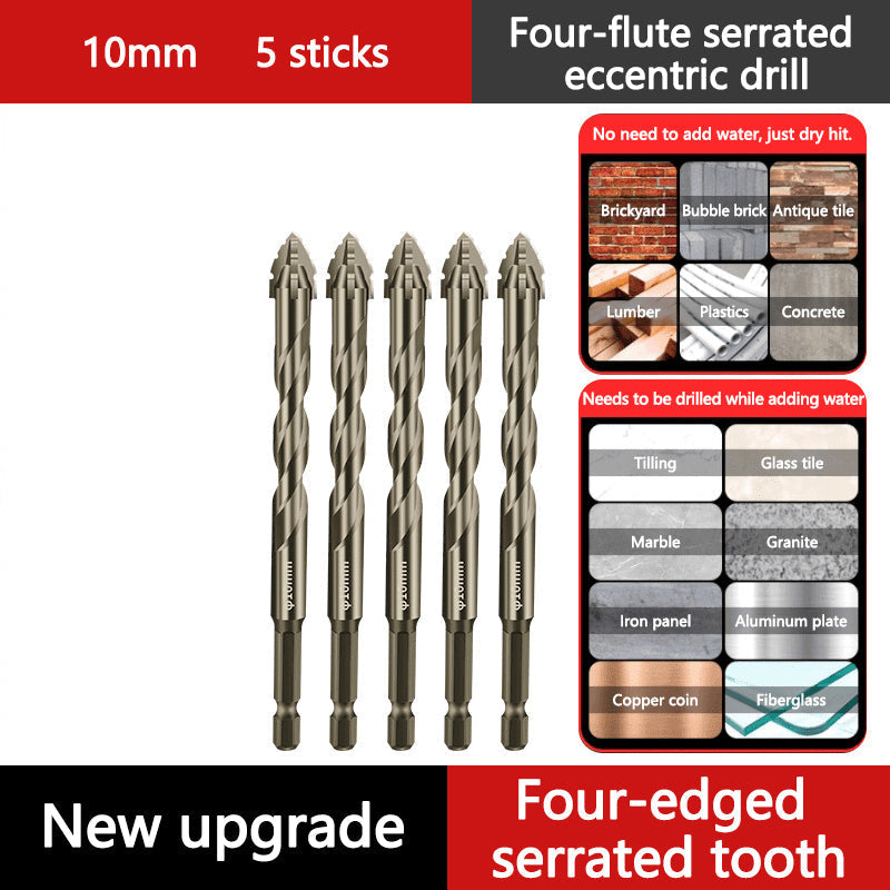 🔥Vente à chaud - 49 % de réduction🔥Kit de Forets Excentriques Dentelés à 4 Cannelures Haute Résistance-17