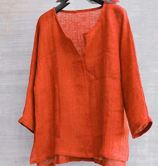 🔥Last day promotion - 50% off🔥COTTON AND LINEN SOLID COLOR T-SHIRT SHIRT-7