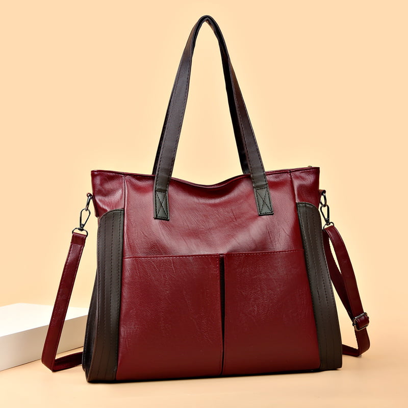 Large Capacity Waterproof Soft Leather Bag-7