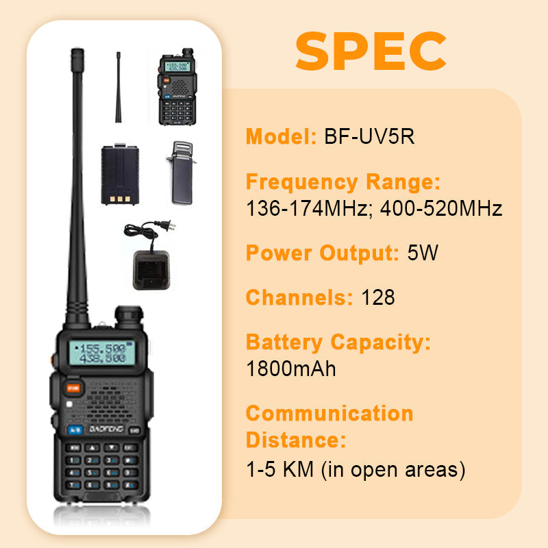 🔥Hot Sale 50% Off🔥📡 UV-5R Ham Radio Long Range UV5R Two Way Radio Dual Band Walkie-16