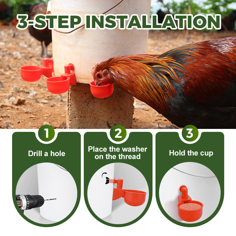 🔥5/16 Inch Thread Automatic Poultry Water Cups-8