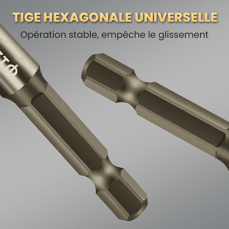 🔥Vente à chaud - 49 % de réduction🔥Kit de Forets Excentriques Dentelés à 4 Cannelures Haute Résistance-10