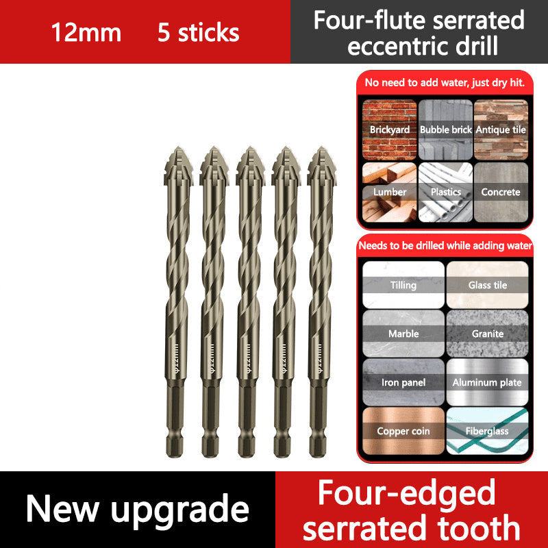 🔥Vente à chaud - 49 % de réduction🔥Kit de Forets Excentriques Dentelés à 4 Cannelures Haute Résistance-18