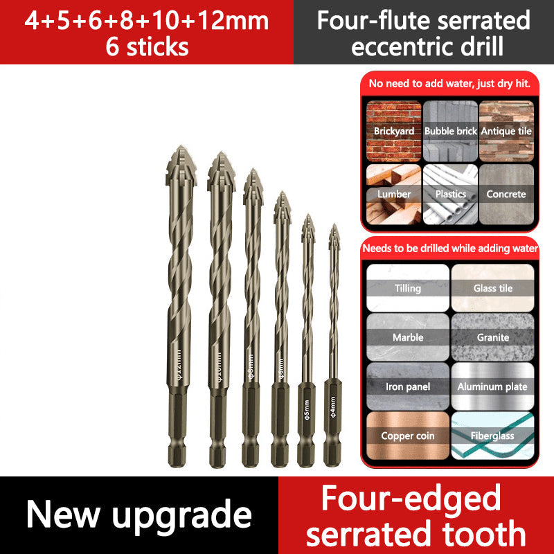🔥Vente à chaud - 49 % de réduction🔥Kit de Forets Excentriques Dentelés à 4 Cannelures Haute Résistance-14