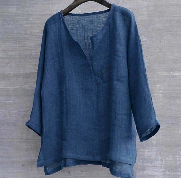 🔥Last day promotion - 50% off🔥COTTON AND LINEN SOLID COLOR T-SHIRT SHIRT-3