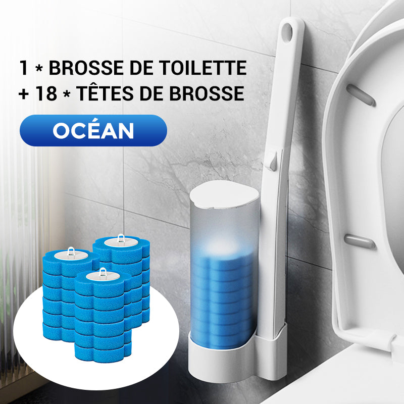 Ensemble de Brosse à Toilettes avec Têtes de Remplacement Jetables-17