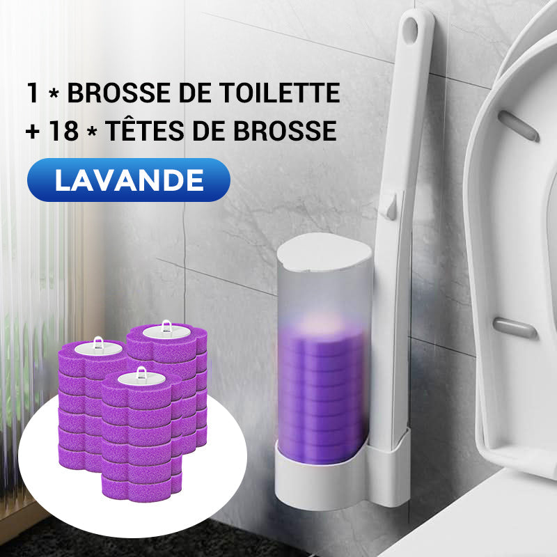 Ensemble de Brosse à Toilettes avec Têtes de Remplacement Jetables-18