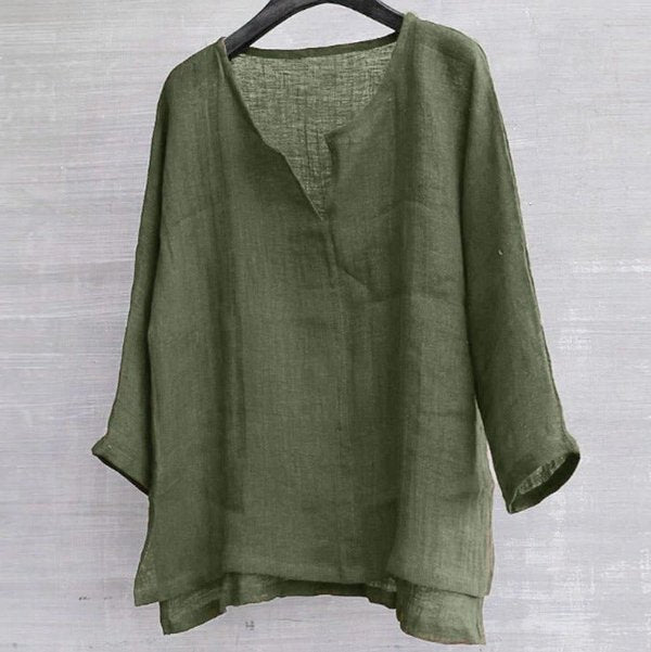 🔥Last day promotion - 50% off🔥COTTON AND LINEN SOLID COLOR T-SHIRT SHIRT-5
