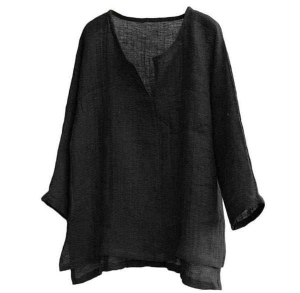 🔥Last day promotion - 50% off🔥COTTON AND LINEN SOLID COLOR T-SHIRT SHIRT-1