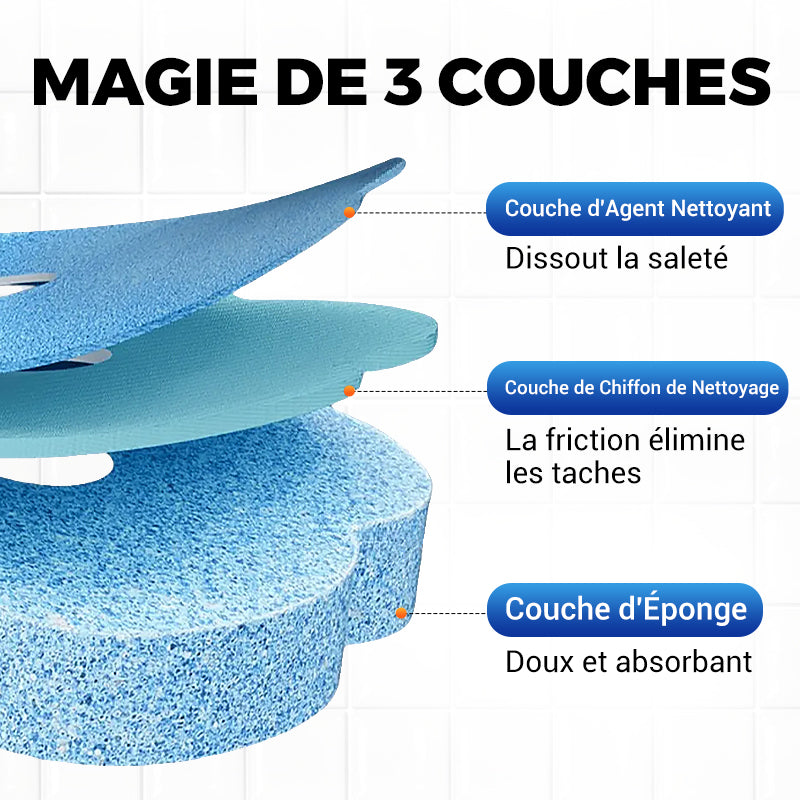 Ensemble de Brosse à Toilettes avec Têtes de Remplacement Jetables-4