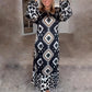 Women’s Bohemian Casual Printed Long-sleeve Dress-1
