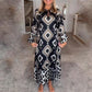 Women’s Bohemian Casual Printed Long-sleeve Dress-5