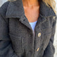 Veste Courte et Chaude avec Col à Revers pour Femmes-4