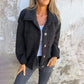 Veste Courte et Chaude avec Col à Revers pour Femmes-3