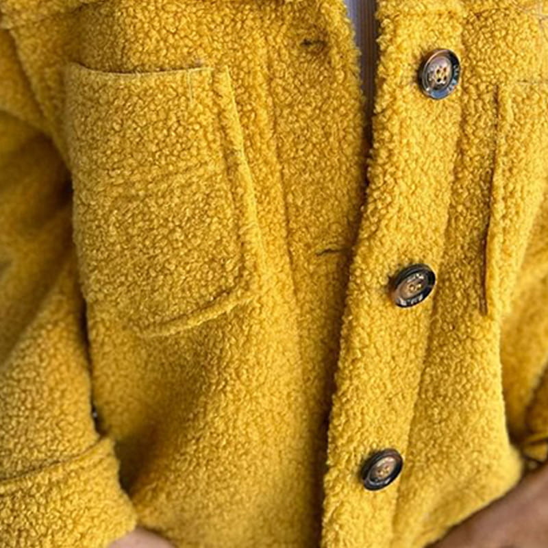Veste Courte et Chaude avec Col à Revers pour Femmes-6