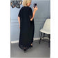 🌷Heißer Verkauf 58% Rabatt🌷Elegantes schwarzes Kleid mit V-Ausschnitt und unregelmäßiger Jacke Zweiteiliges Set-2