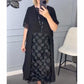 🌷Heißer Verkauf 58% Rabatt🌷Elegantes schwarzes Kleid mit V-Ausschnitt und unregelmäßiger Jacke Zweiteiliges Set-6