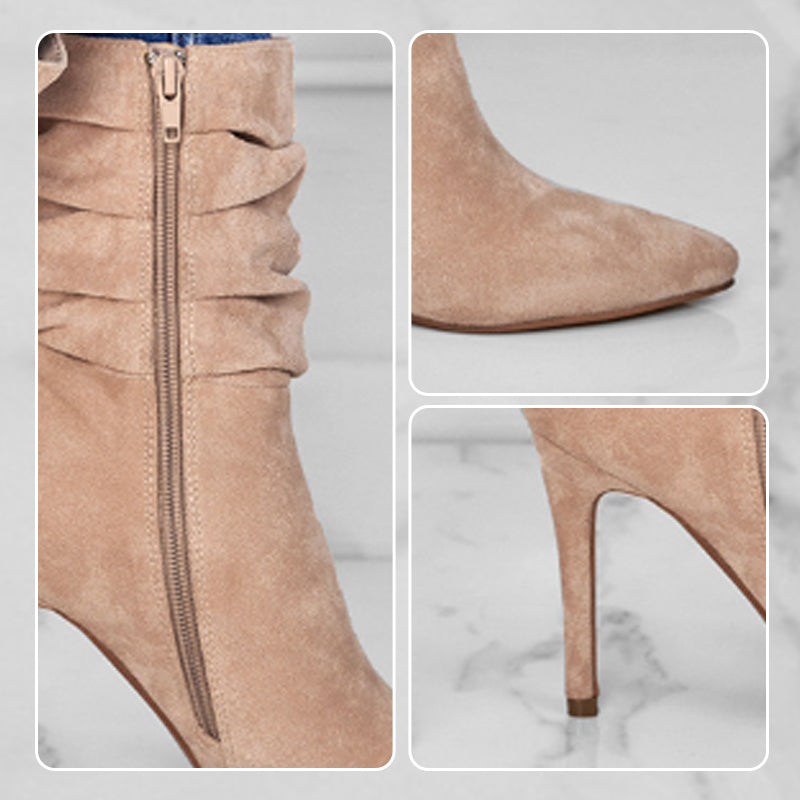 💖2025 Vente à chaud💖Bottes courtes à talons hauts et à bouts pointus pour femmes-5