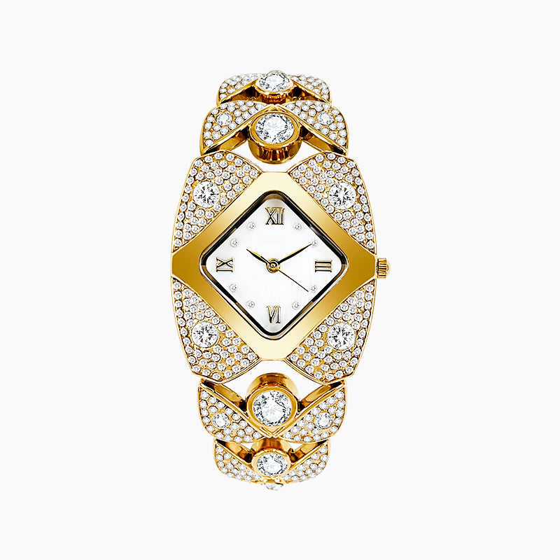 Retro Quartz Watch with Sparkling Rhinestones-1