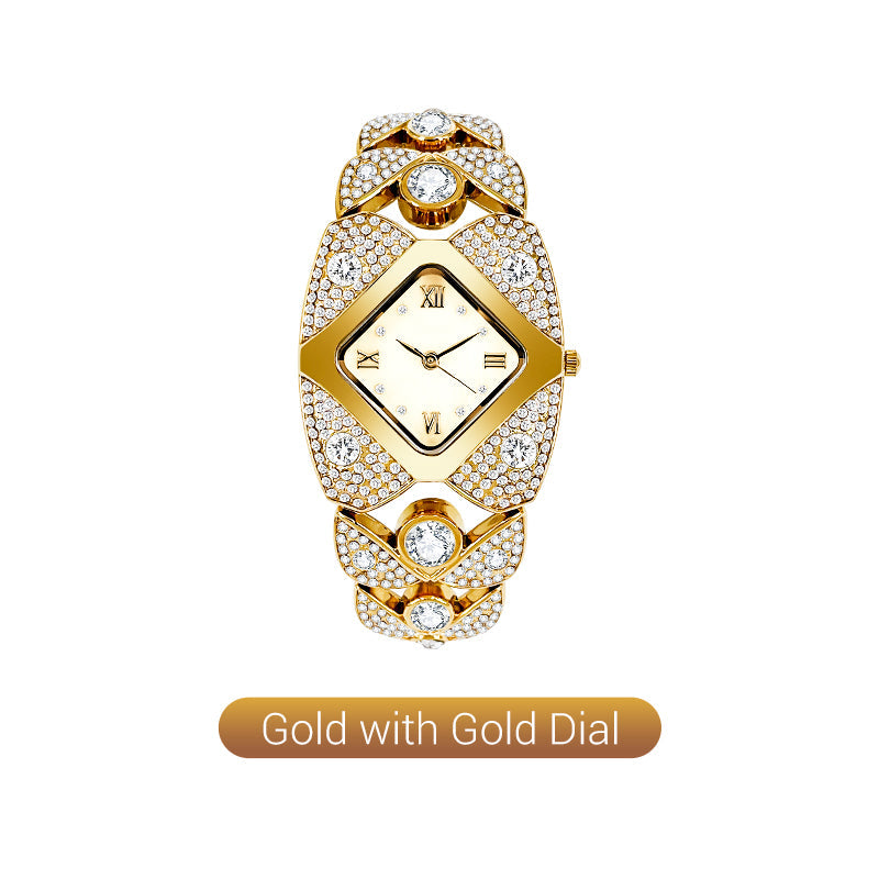 Retro Quartz Watch with Sparkling Rhinestones-10