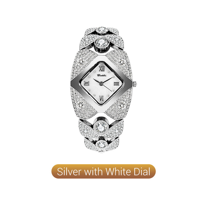 Retro Quartz Watch with Sparkling Rhinestones-11