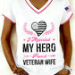 Women's I married my hero proud veteran wife V-neck T-shirts