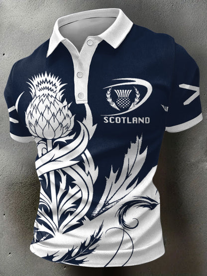 Men's Scotland Rubgy Lover Printed Casual Tops