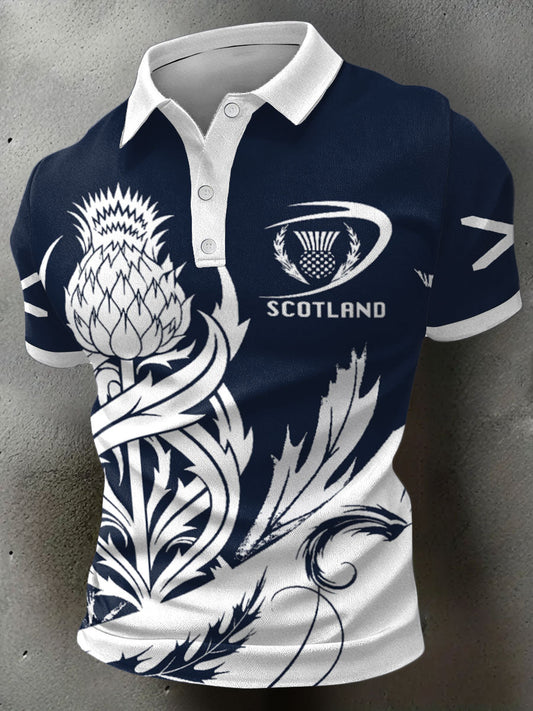 Men's Scotland Rubgy Lover Printed Casual Tops